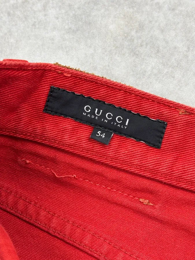 2000s Gucci Red Cozy Large Pants - Image 11