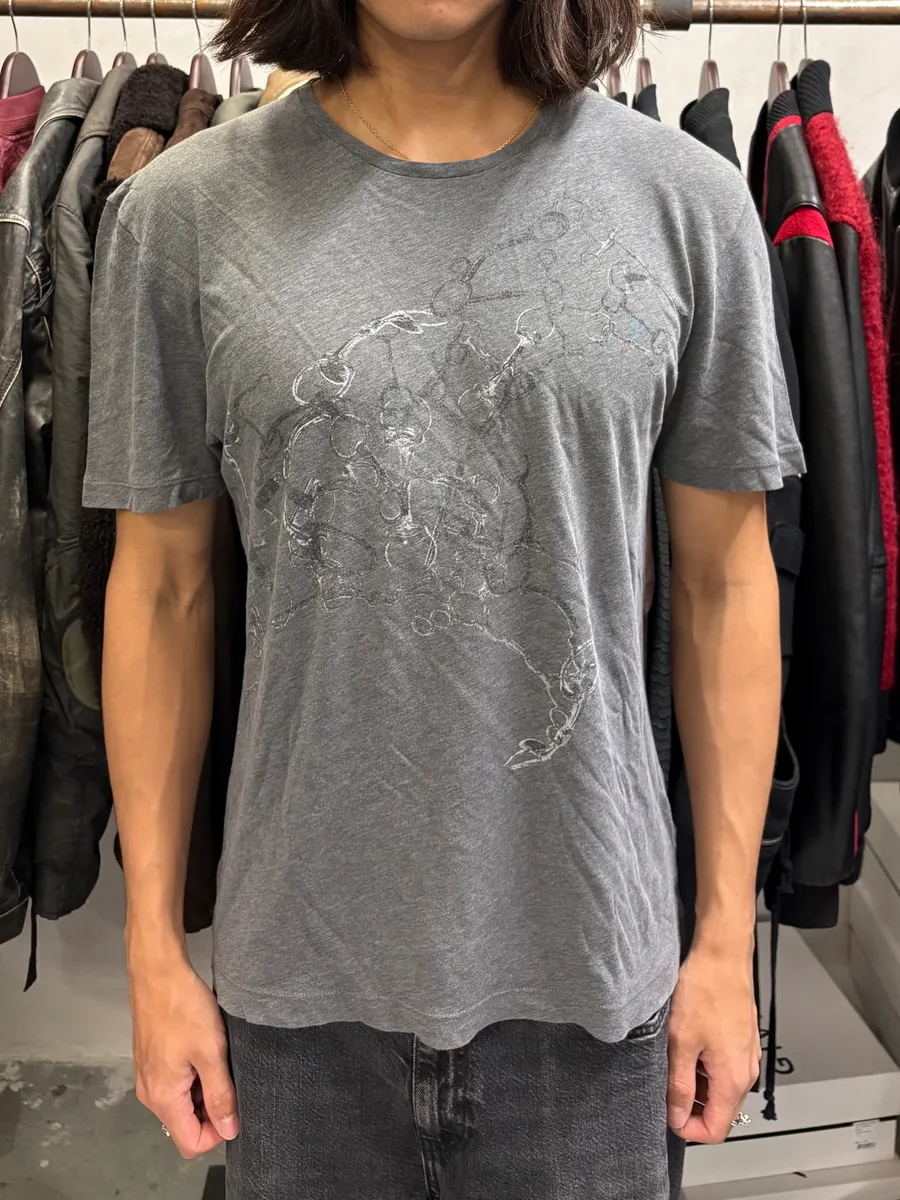 2000s Gucci Signature Horse Grey T-Shirt - Image 2