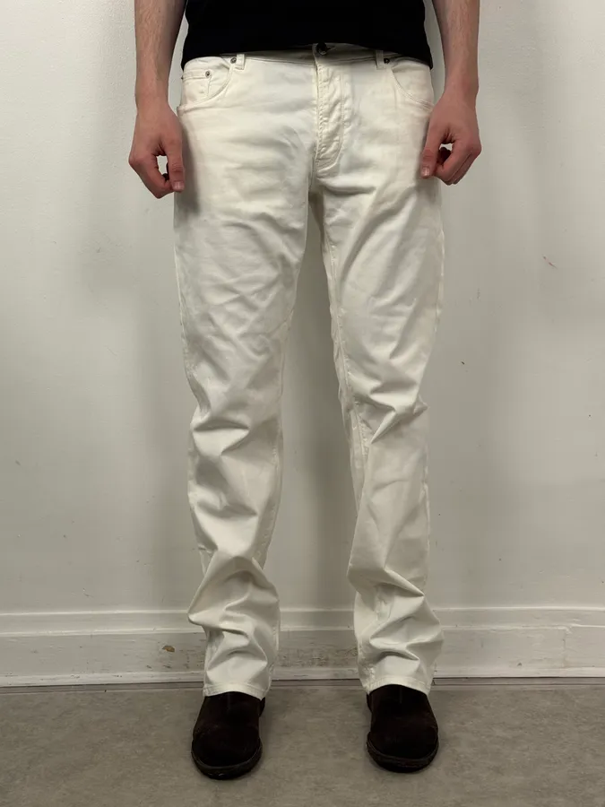2000s Gucci White Minimalist Denim Jeans