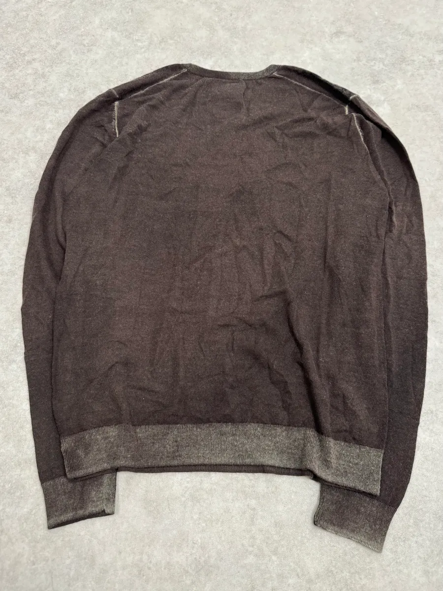 2000s Guess Brown Wool Puzzled Mozaic Sweater - Image 7