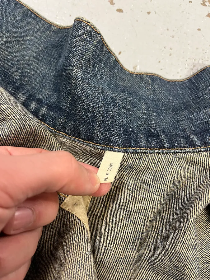 2000s Helmut Lang Navy Faded Denim Jacket - Image 11