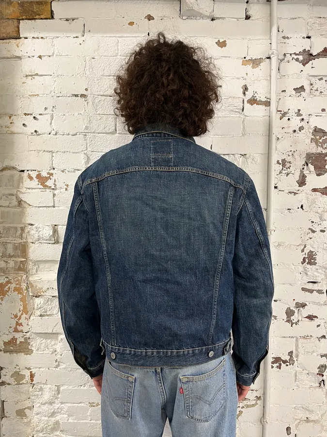 2000s Helmut Lang Navy Faded Denim Jacket - Image 3