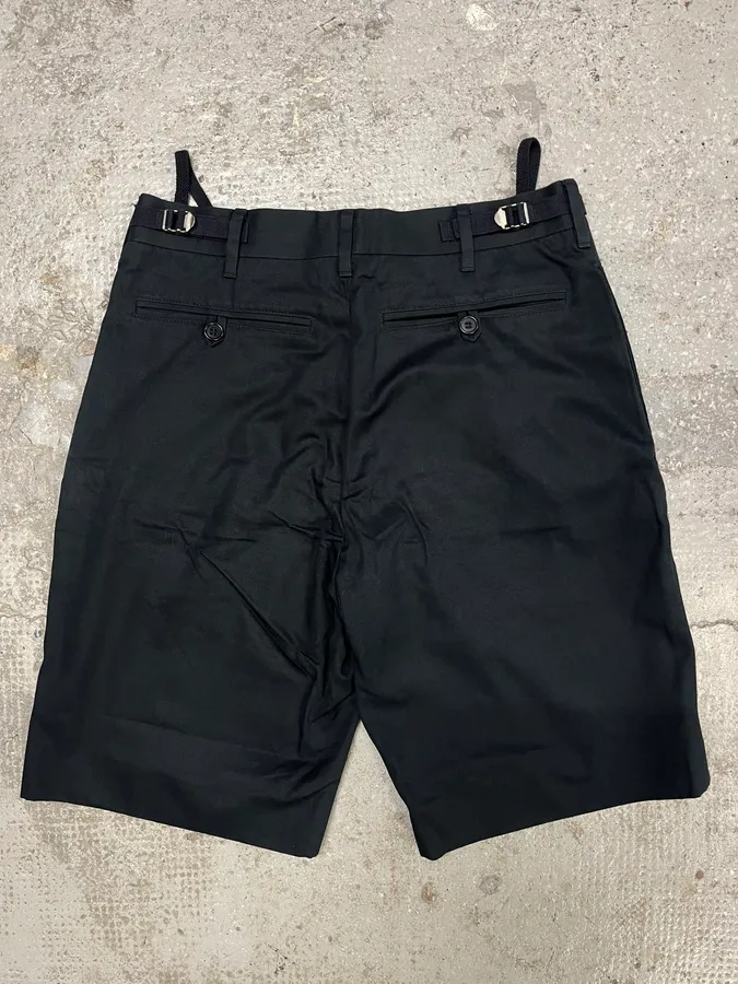 2000s Helmut Lang Strapped Waistband Navy Shorts - Image 6