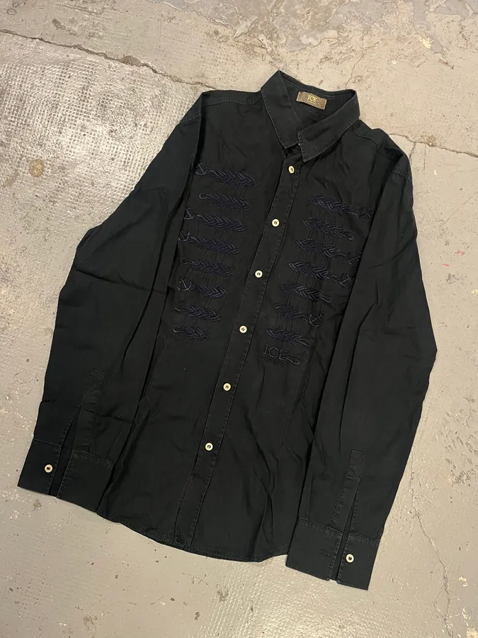 2000s Iceberg Navy Officer Napoleon Shirt - Image 3