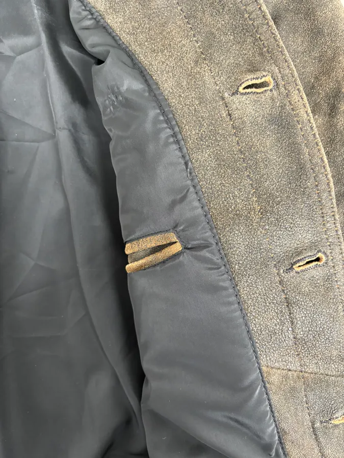 2000s Iceberg Premium Grey Suede Leather Jacket - Image 8
