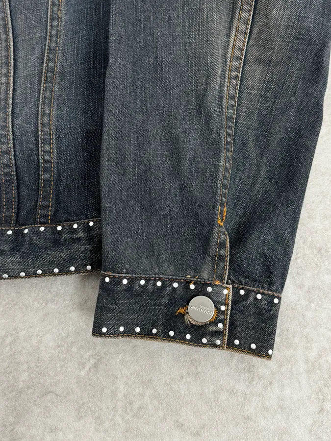 2000s Iceberg Studded Blue Denim Jacket - Image 8