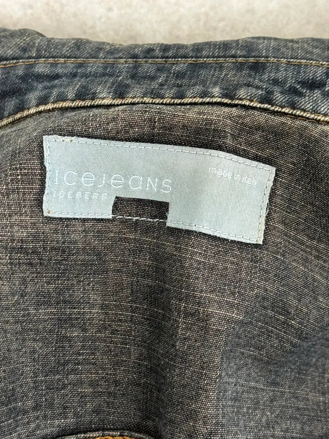 2000s Iceberg Studded Blue Denim Jacket - Image 9