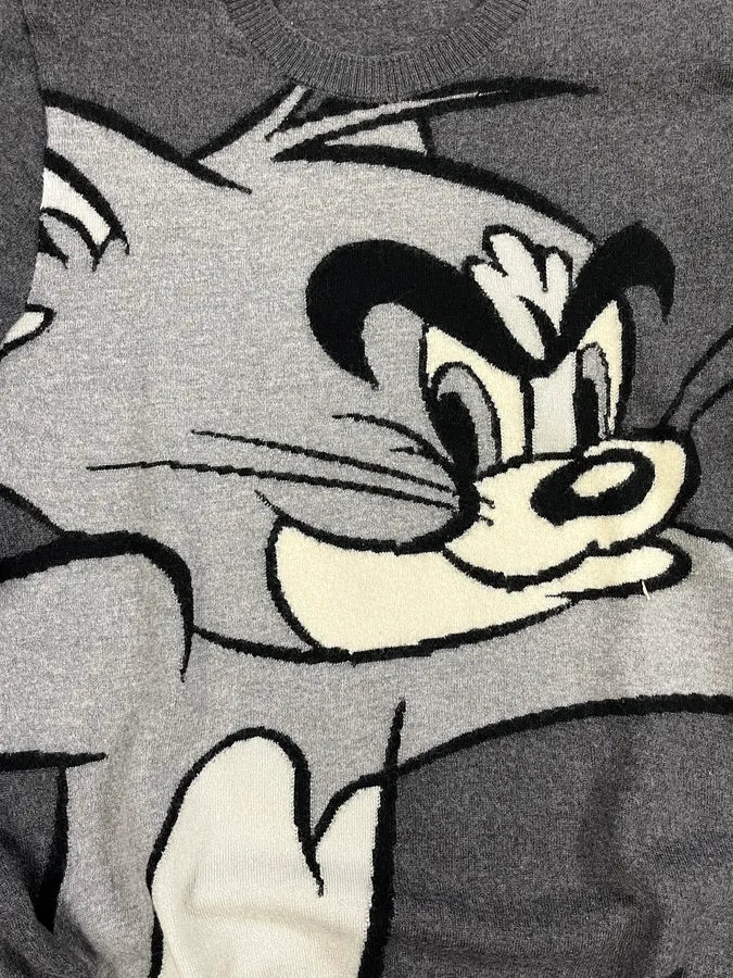 2000s Iceberg Tom Grey Nasty Cat Sweater - Image 7