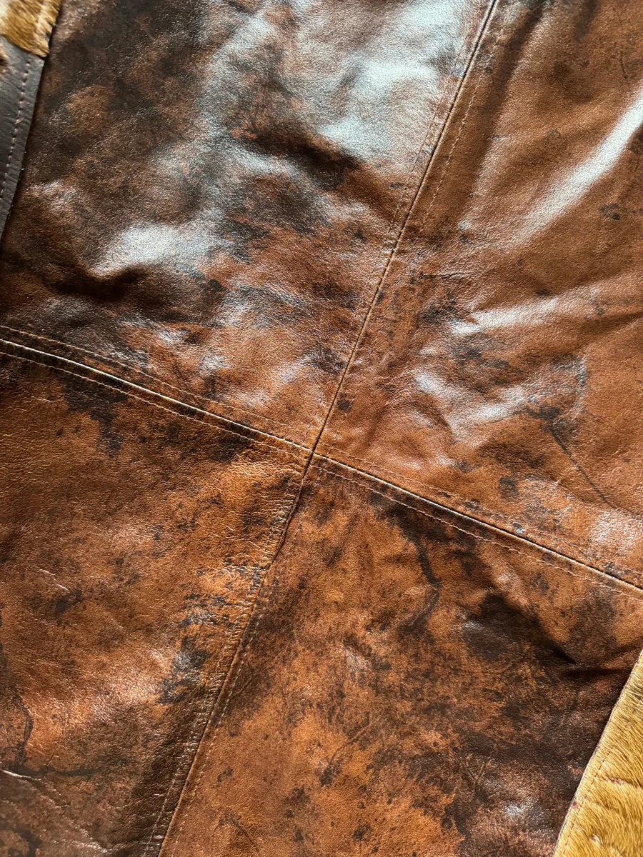 2000s Imperial Cowhide Brown Pony Hair Leather Jacket - Image 6