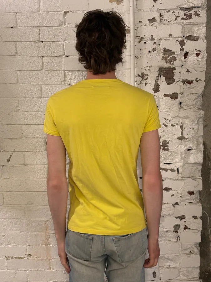 2000s Imperial Yellow Punk Dog T-Shirt - Image 3
