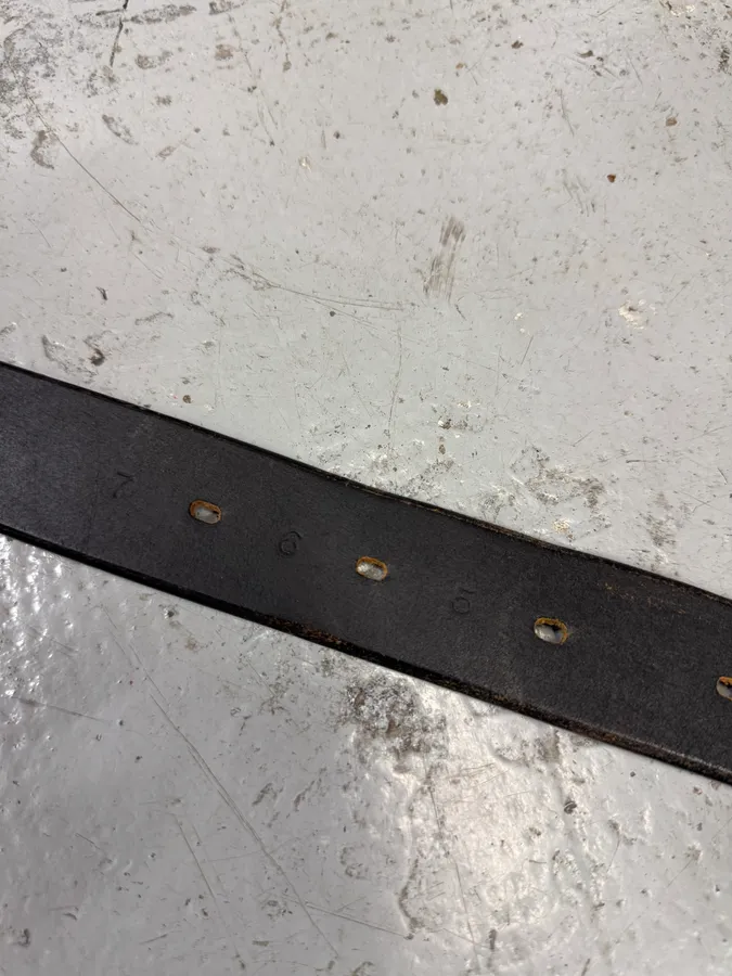 2000s Jean Paul Gaultier Axes Metal Buckle Black Leather Belt - Image 8
