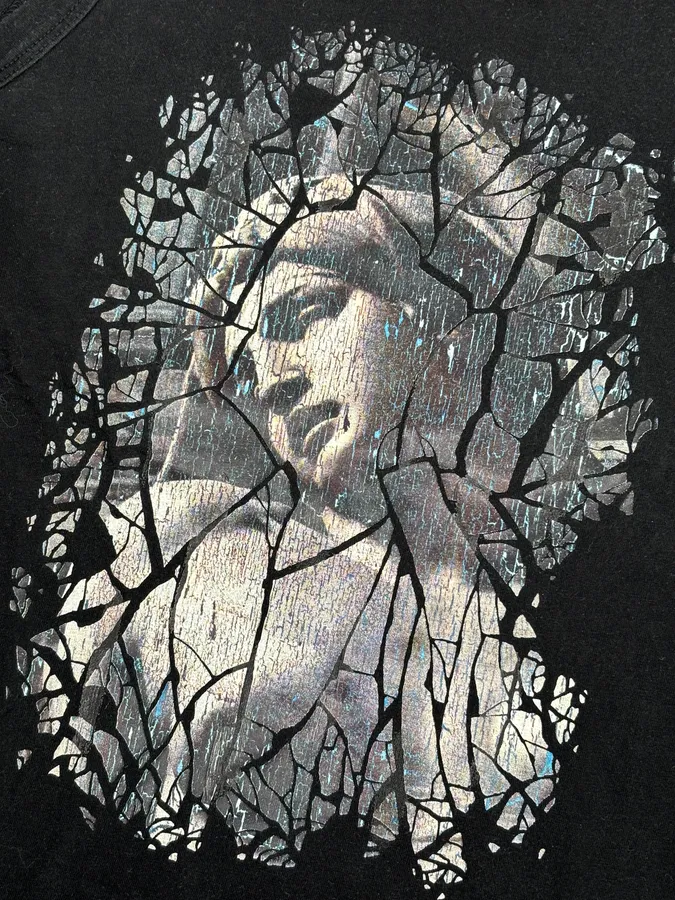 2000s Jean Paul Gaultier Black Destructured Face Tank Top - Image 7