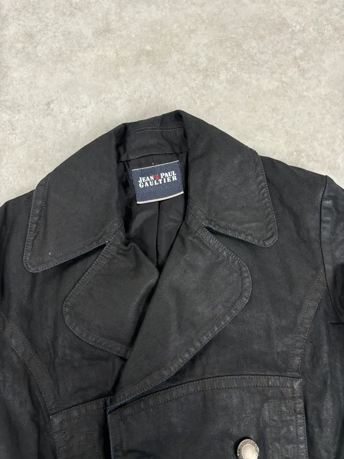 2000s Jean Paul Gaultier Black Detachable 2 in 1 Multi-Pocket Trench Jacket - Image 10