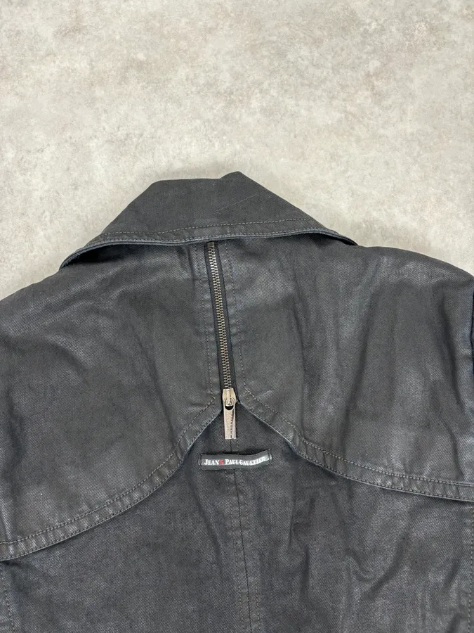 2000s Jean Paul Gaultier Black Detachable 2 in 1 Multi-Pocket Trench Jacket - Image 11