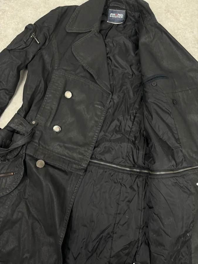 2000s Jean Paul Gaultier Black Detachable 2 in 1 Multi-Pocket Trench Jacket - Image 15