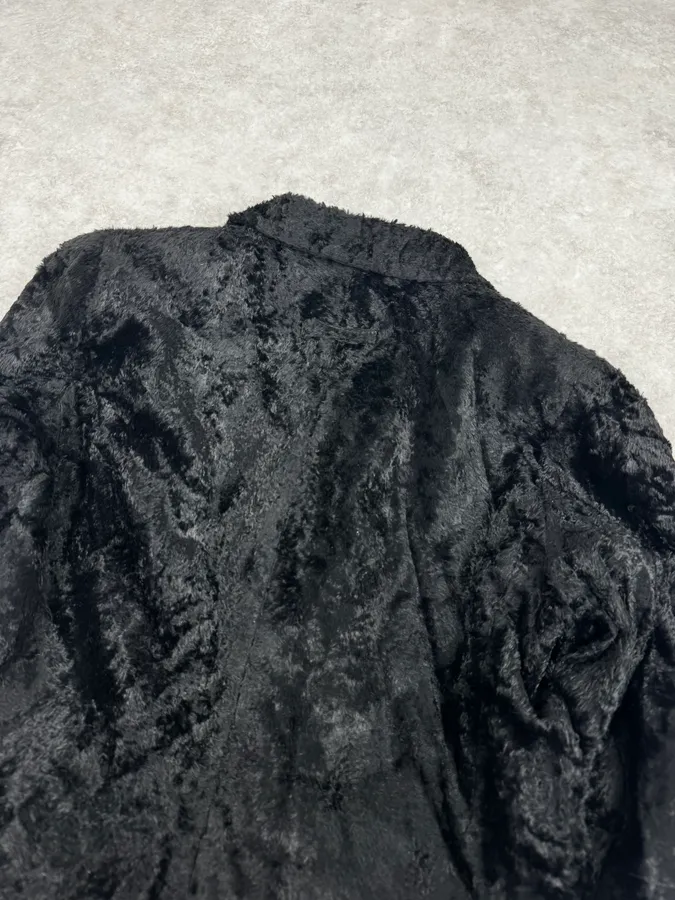 2000s Jean Paul Gaultier Black Fur Velvet Blazer Jacket - Image 6