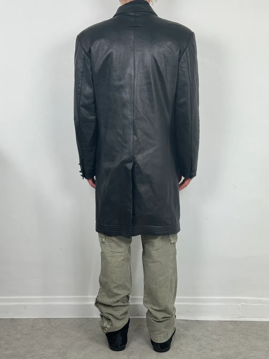 2000s Jean Paul Gaultier Black Premium Leather Long Coat - Image 3