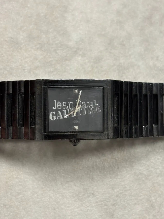 2000s Jean Paul Gaultier Black Rail Watch - Image 9