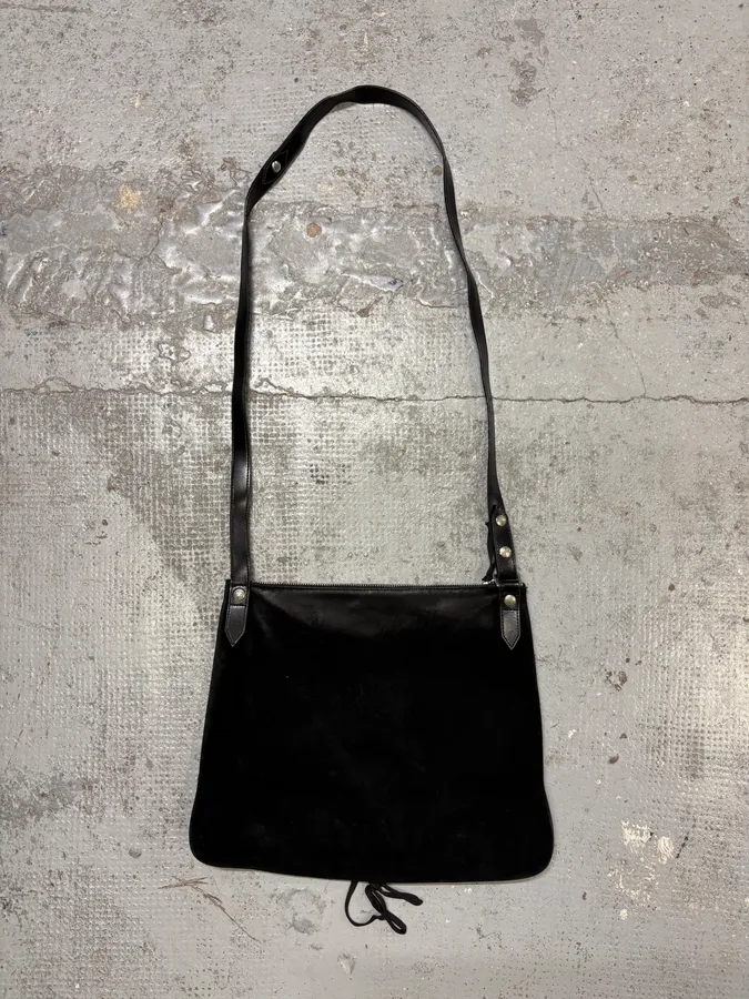 2000s Jean Paul Gaultier Black Suede Shoulder Bag - Image 5