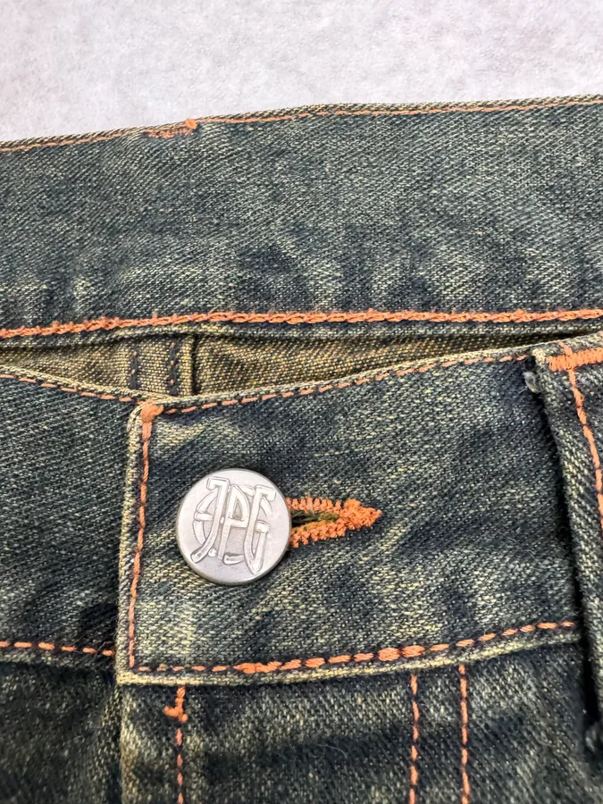 2000s Jean Paul Gaultier Blue Faded Denim Jeans - Image 7
