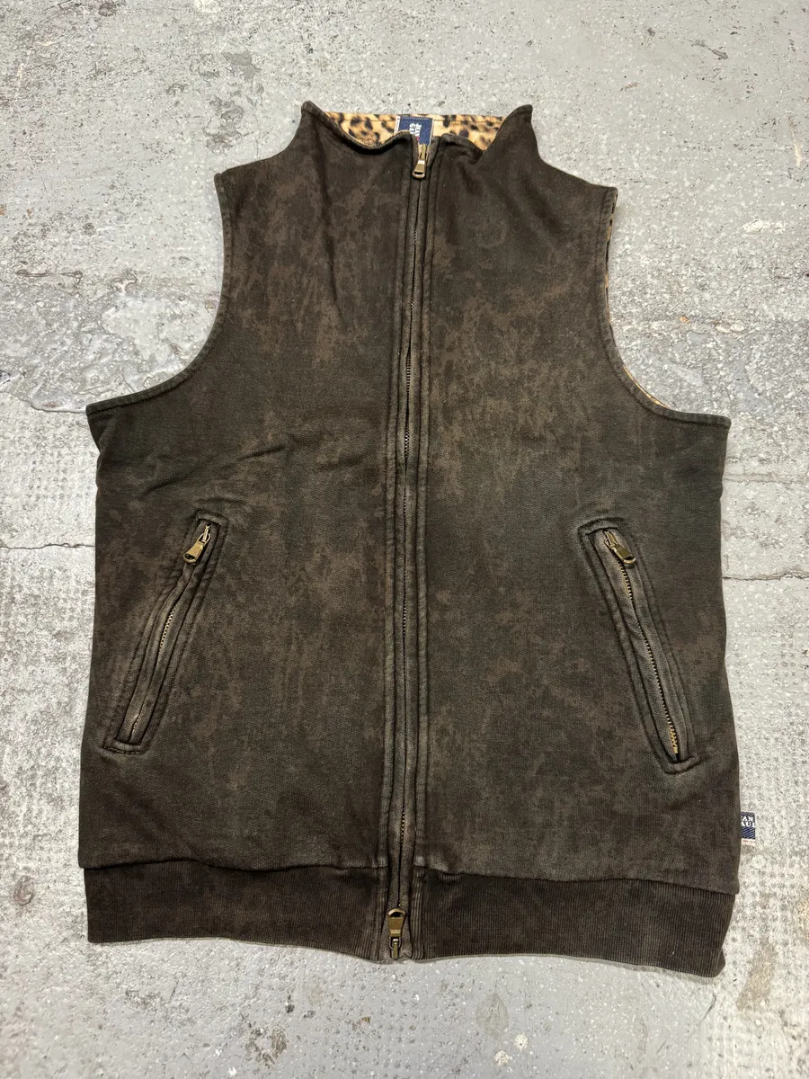 2000s Jean Paul Gaultier Brown Leopard Outlaws Territory Vest Zip-up - Image 2