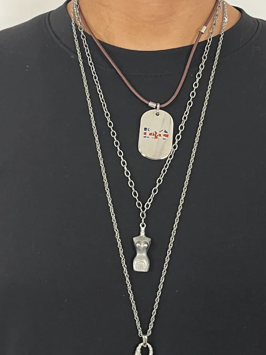 2000s Jean Paul Gaultier Classic Women Bust Silver Necklace - Image 2