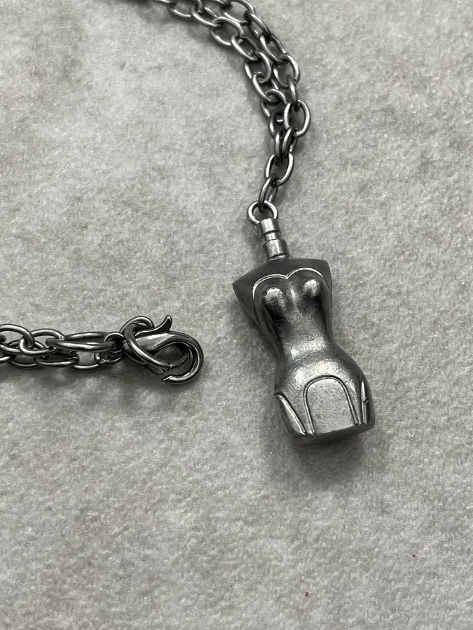 2000s Jean Paul Gaultier Classic Women Bust Silver Necklace - Image 4