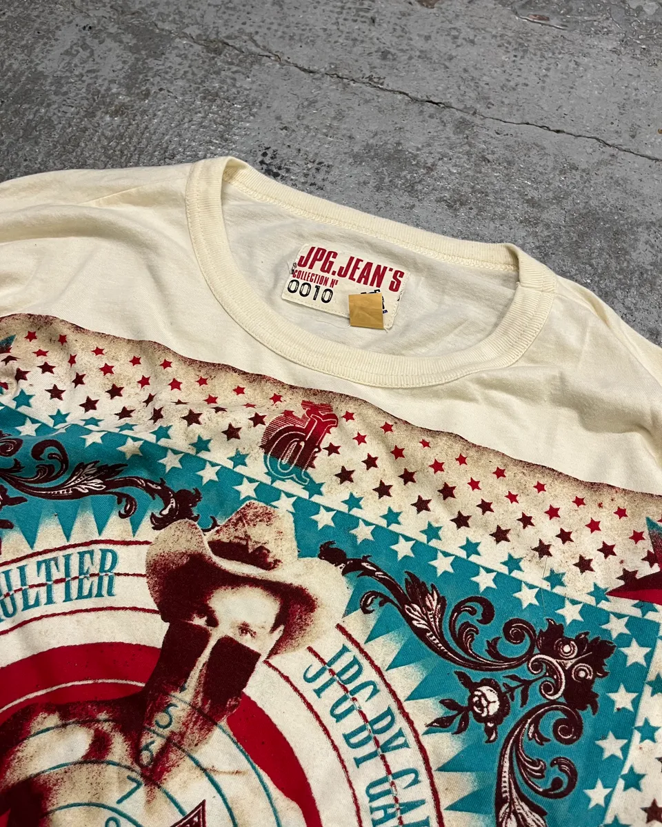 2000s Jean Paul Gaultier Cow-Boy Target Creamy Longsleeves - Image 5