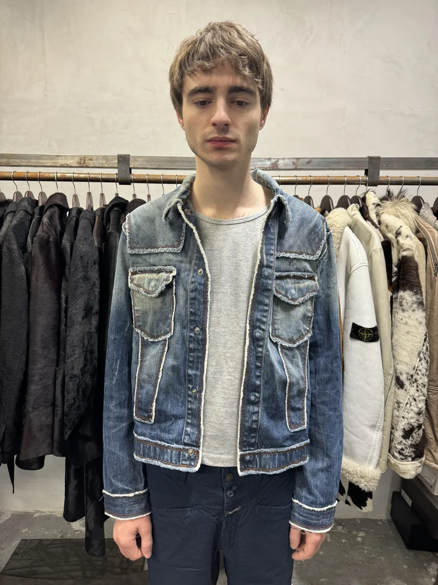 2000s Jean Paul Gaultier Cowboy Paneled Denim Jacket - Image 3