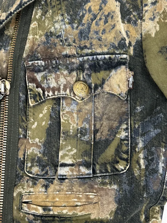 2000s Jean Paul Gaultier Earth Eroded Green Organic Velvet Jacket - Image 9