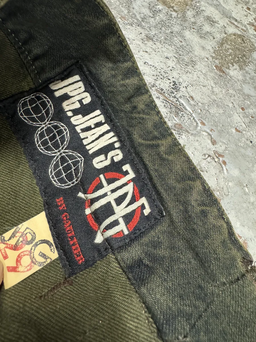 2000s Jean Paul Gaultier Earth Eroded Green Velvet Pants - Image 10