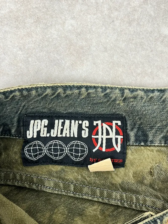 2000s Jean Paul Gaultier Earth Eroded Green Velvet Pants - Image 9