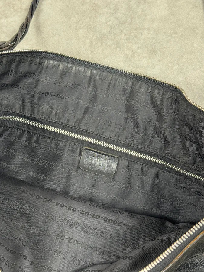 2000s Jean Paul Gaultier Fringe Brown Leather Handle Bag - Image 7