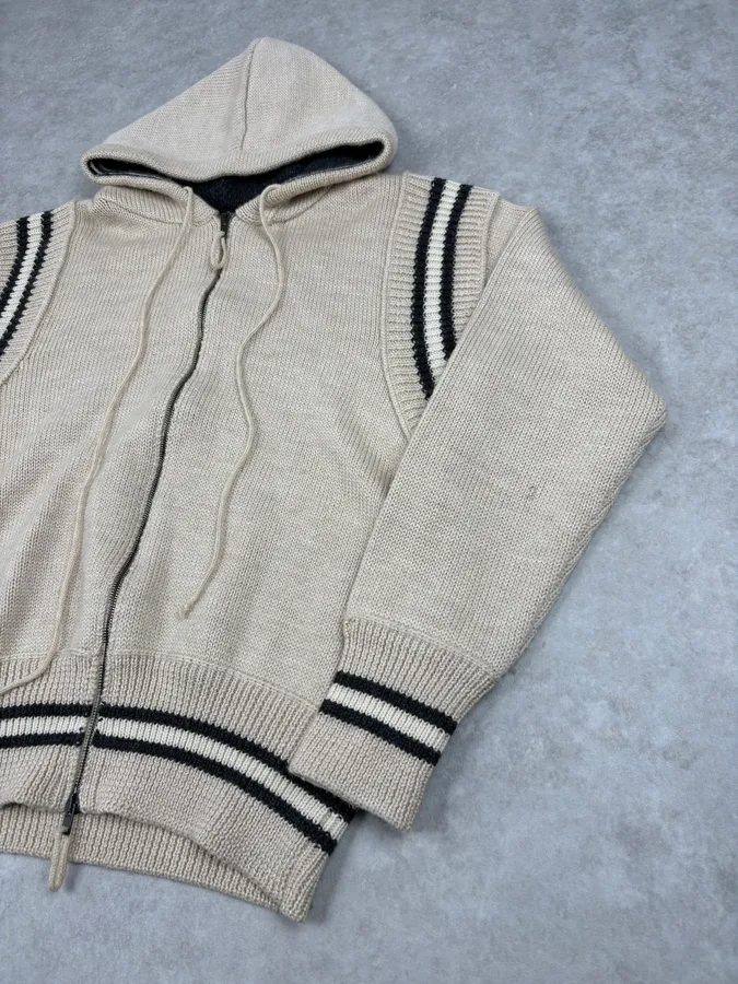 2000s Jean Paul Gaultier Grey Wool Boxer Zip-up Hoodie - Image 6