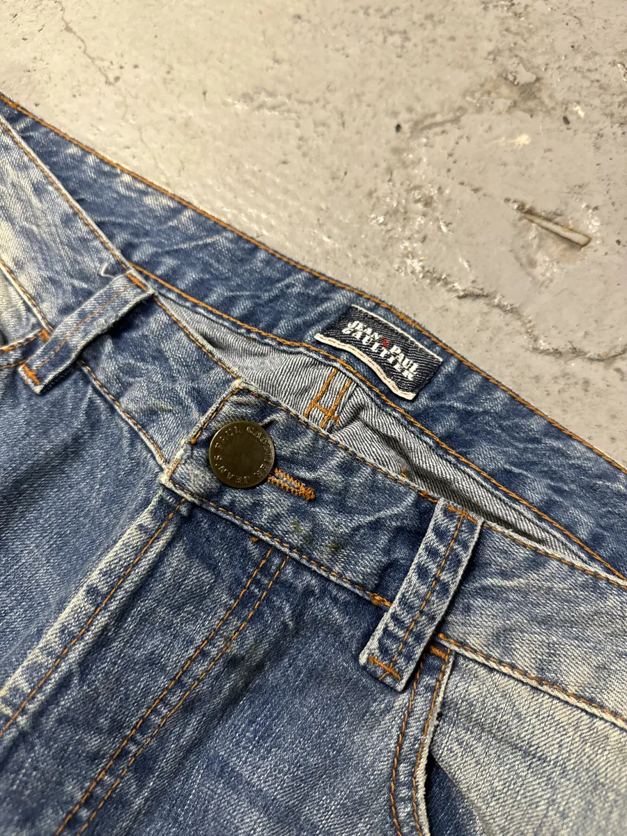 2000s Jean Paul Gaultier Large Blue Denim Jeans - Image 9