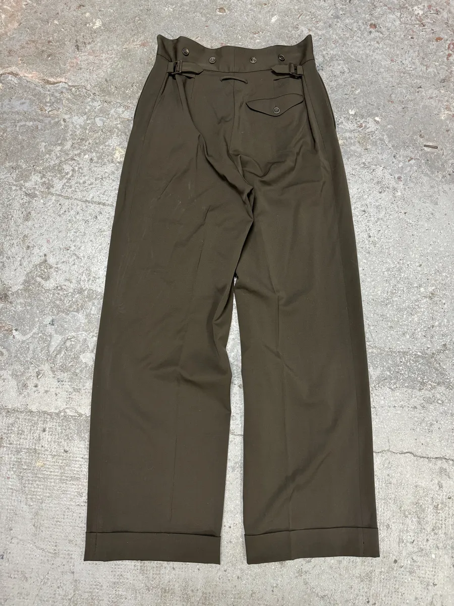 2000s Jean Paul Gaultier Olive Tailored Pants - Image 3