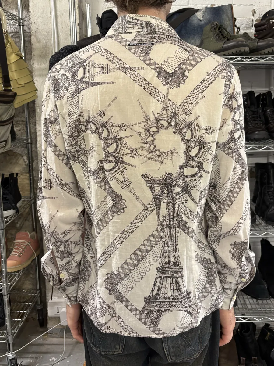 2000s Jean Paul Gaultier Paris Eiffel Tower Shirt - Image 3