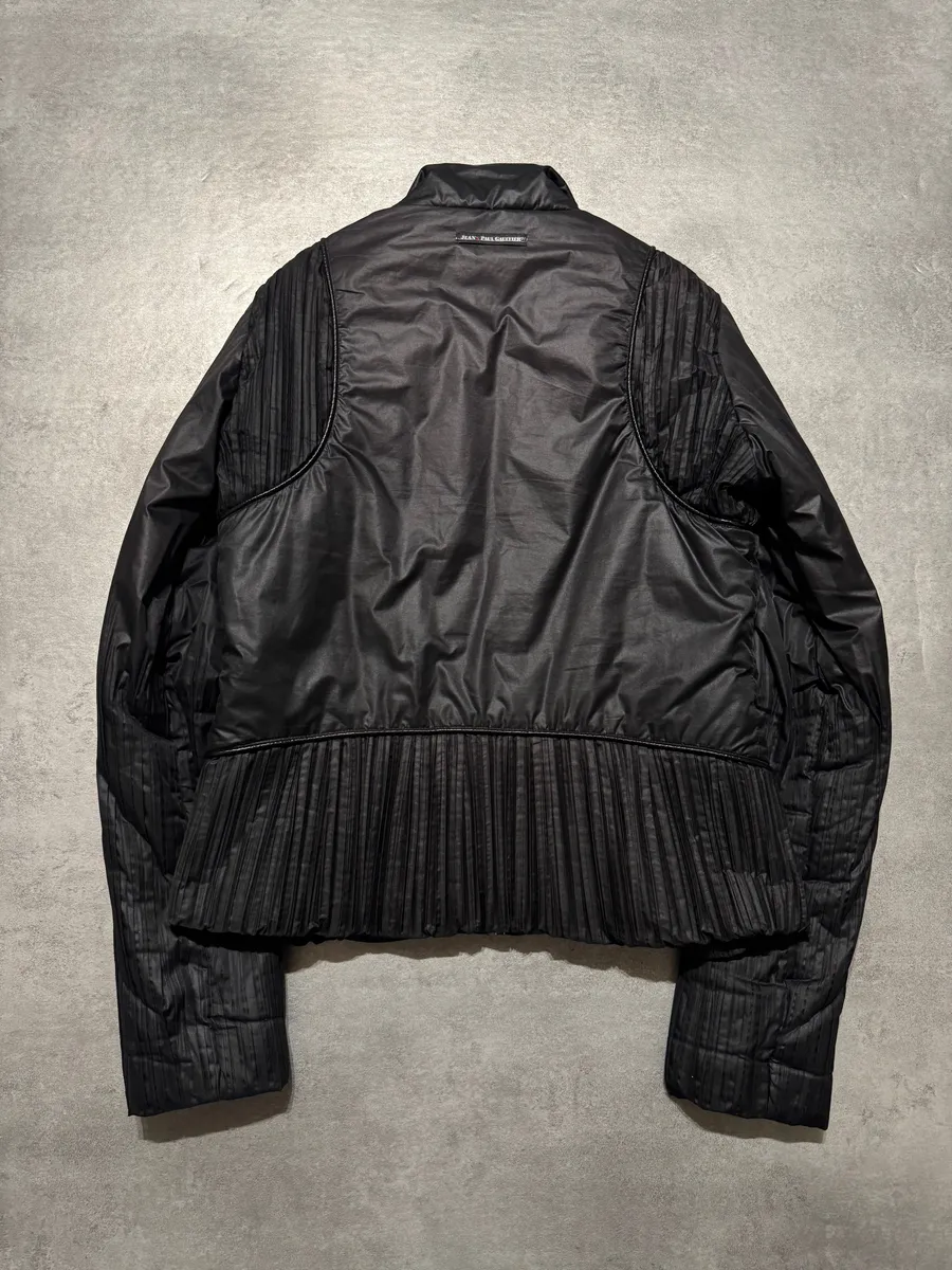 2000s Jean Paul Gaultier Puffer Plissé Black Jacket - Image 7