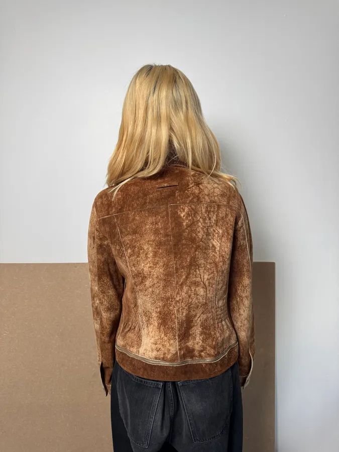 2000s Jean Paul Gaultier Raw Clay Leather Jacket - Image 3