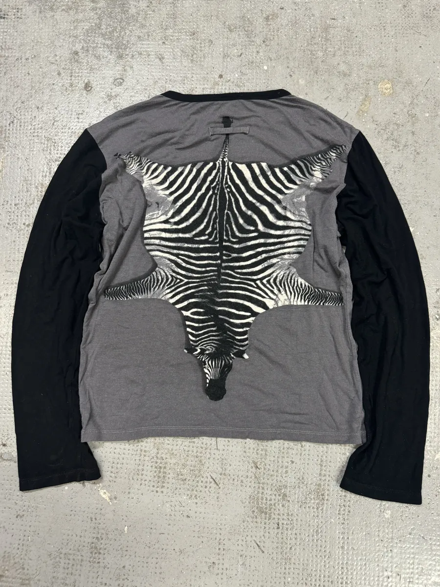 2000s Jean Paul Gaultier Safari Zebra Longsleeves Carpet - Image 2