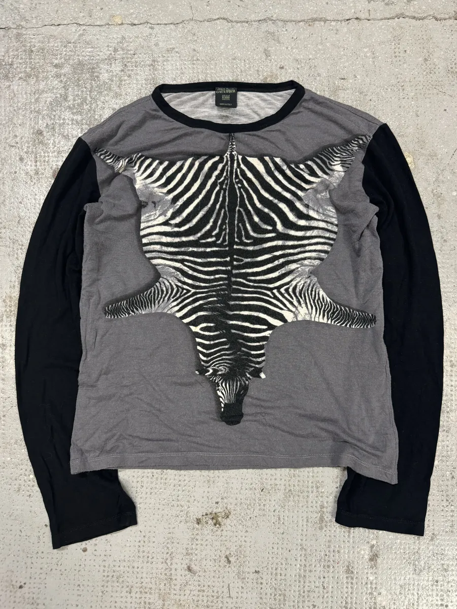 2000s Jean Paul Gaultier Safari Zebra Longsleeves Carpet - Image 5