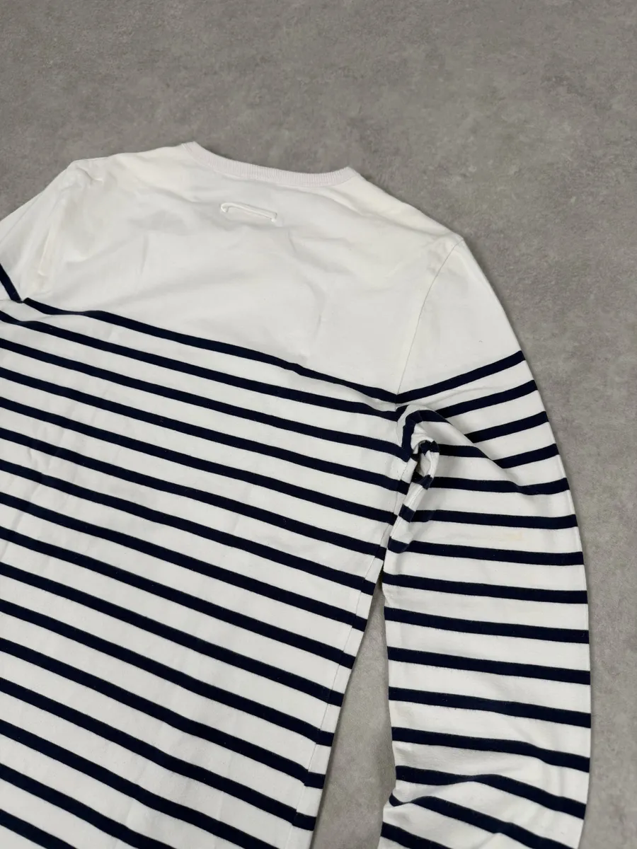 2000s Jean Paul Gaultier Sailor Blue Lines White Longsleeves - Image 4