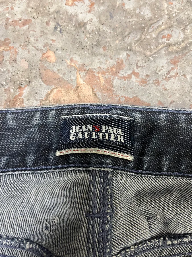 2000s Jean Paul Gaultier Washed Denim Jeans - Image 9