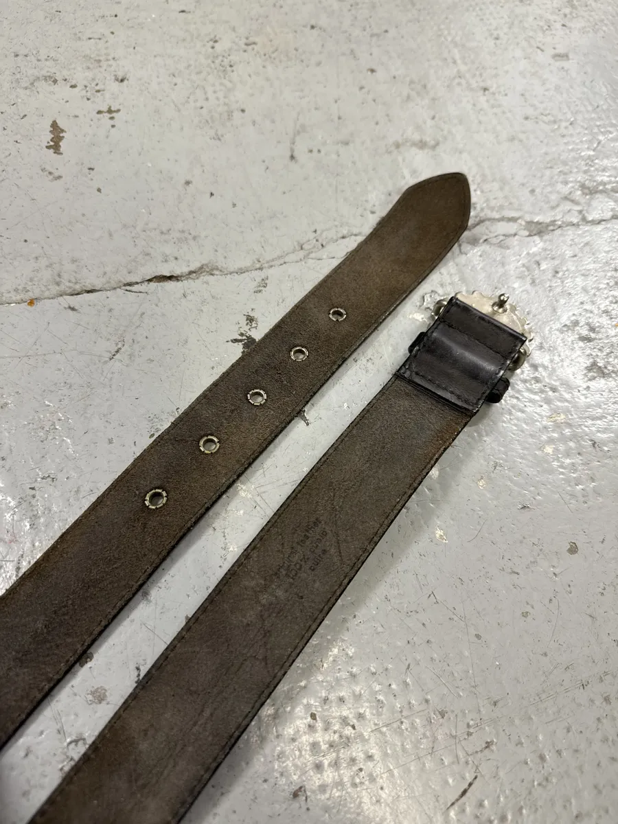 2000s Jean Paul Gaultier Wheel Star Leather Belt - Image 4