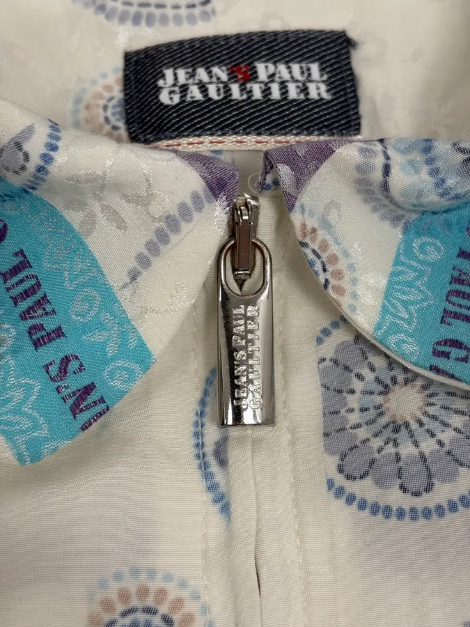 2000s Jean Paul Gaultier White & Blue Abstract Jacket - Image 10