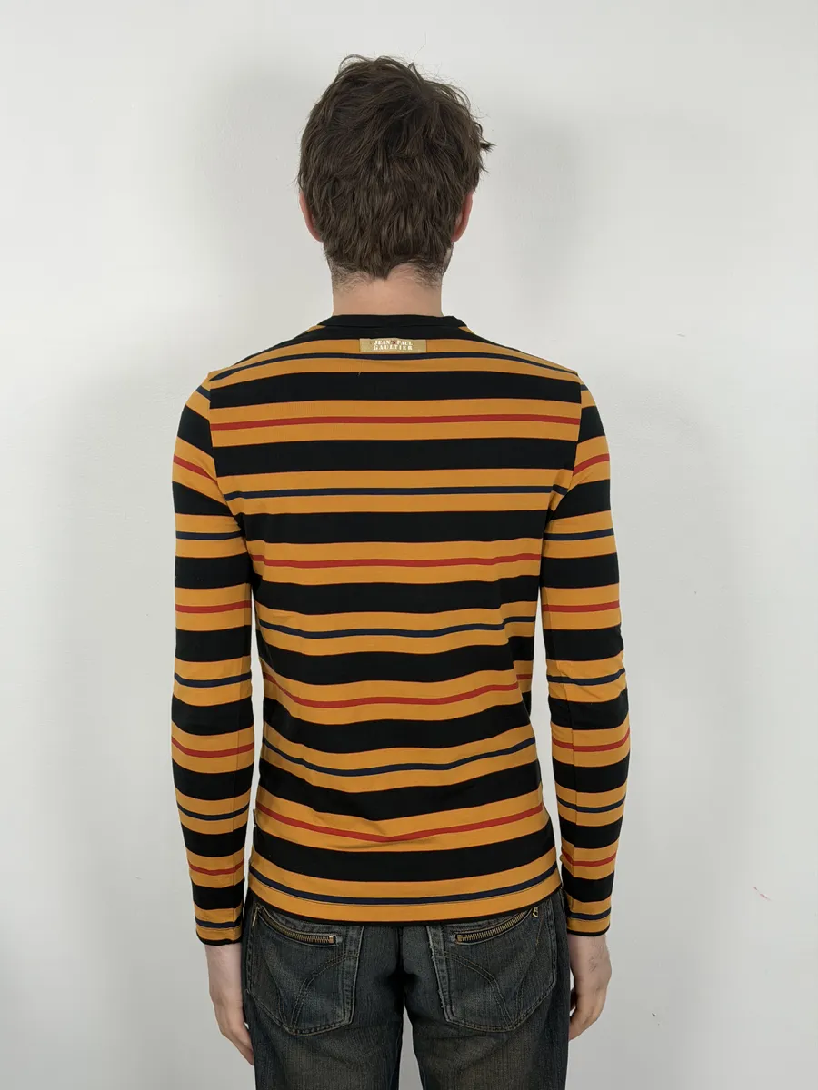 2000s Jean Paul Gaultier Yellow Striped Longsleeves - Image 3