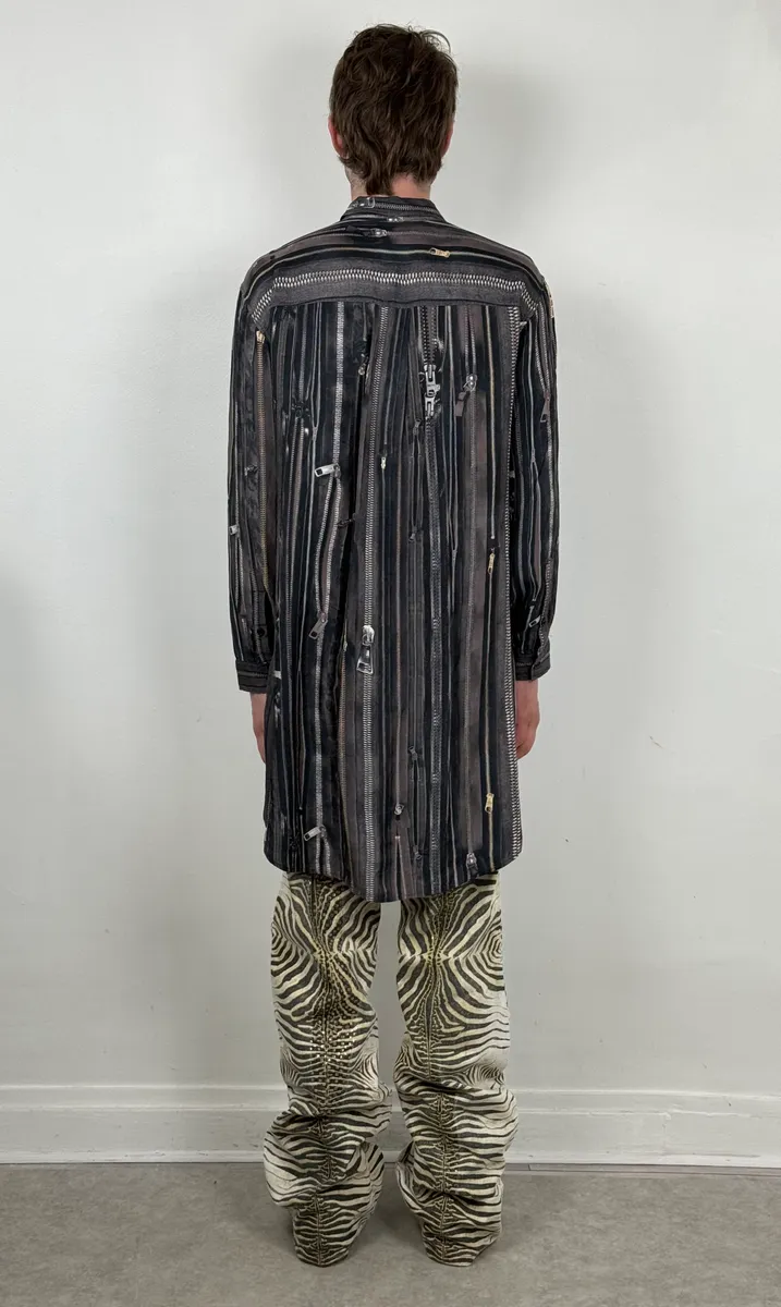 2000s Jean Paul Gaultier Zippers Print Long Shirt - Image 3