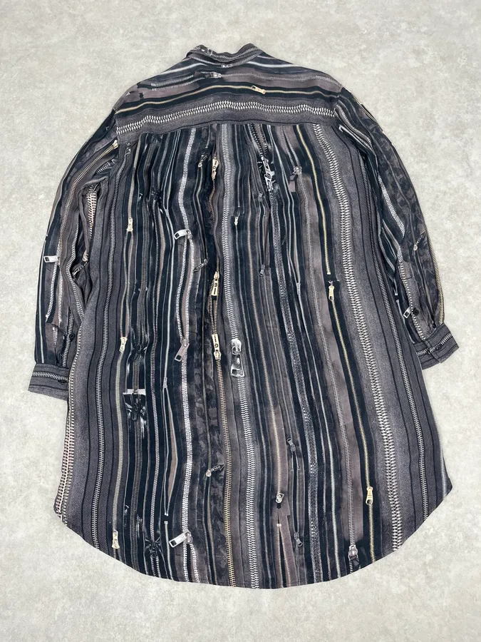 2000s Jean Paul Gaultier Zippers Print Long Shirt - Image 6