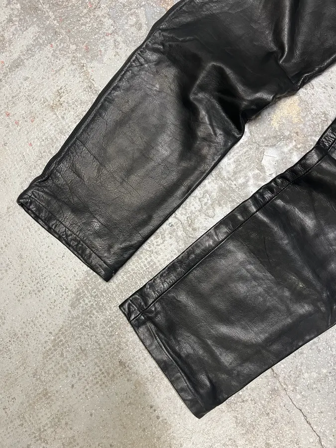 2000s Jil Sander Black Leather Pants - Image 8