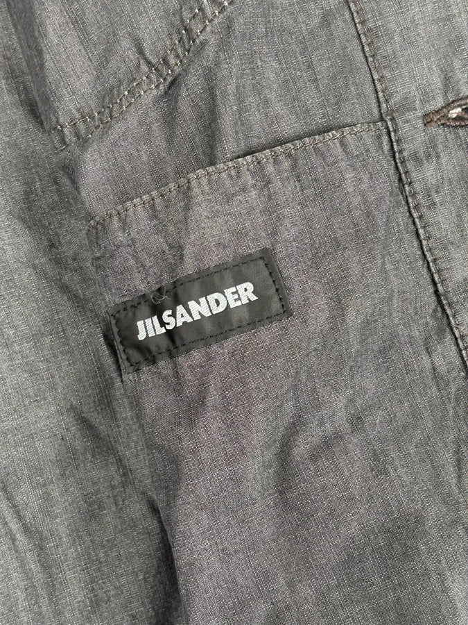 2000s Jil Sander Grey Boxy Cut Denim Jacket - Image 9